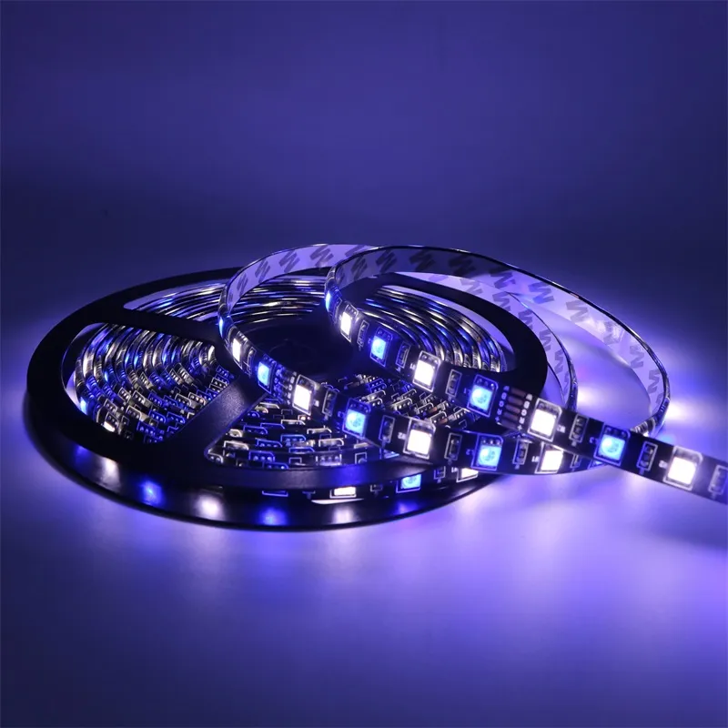 Black PCB 5050 RGBW RGB + Warm white/White LED Strip IP65 Waterproof RGBW Mixed Color DC12V 60led/M