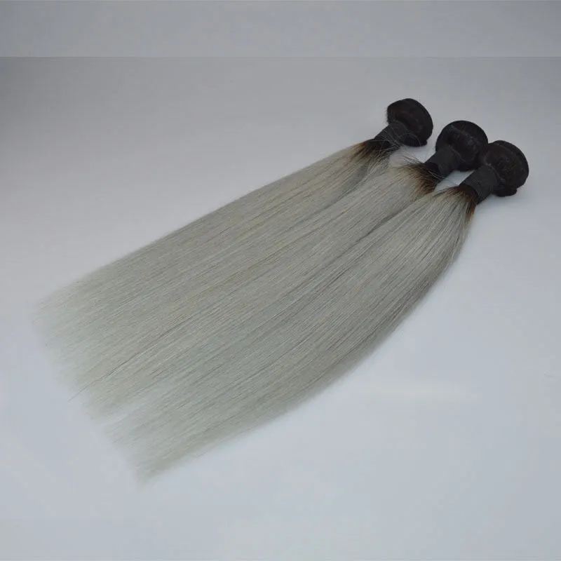 ombre brazilian hair bundles t1b gray straight wave hair weft 100 virgin human hair weave price