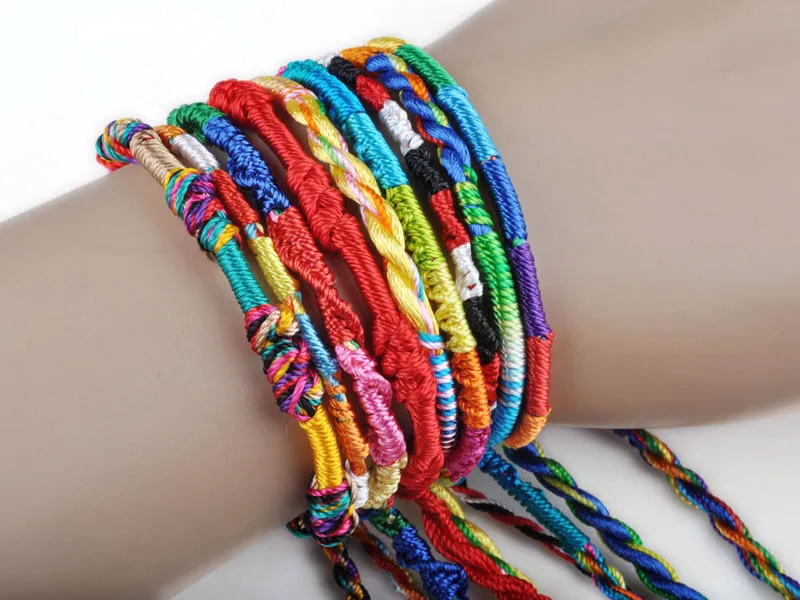 Bracelet Girls Luxury Colorful Purple Infinity Bracelet Handmade Jewelry Braid Cord Strand Braided Friendship Bracelets