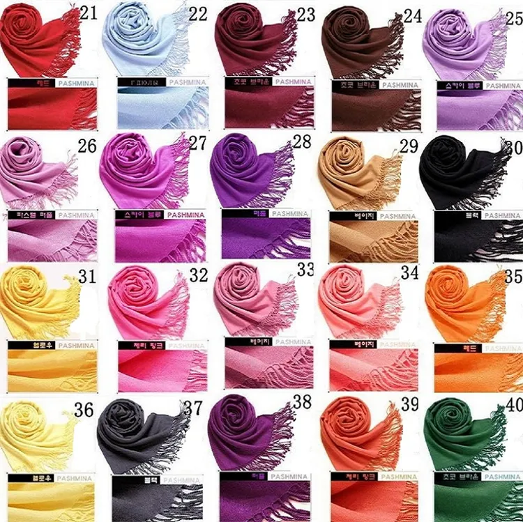 Misture 40 cores lenços imitação de lenços de caxemira Pashmina Shawl, lenço nova lenços femininos envoltem lenços 1528