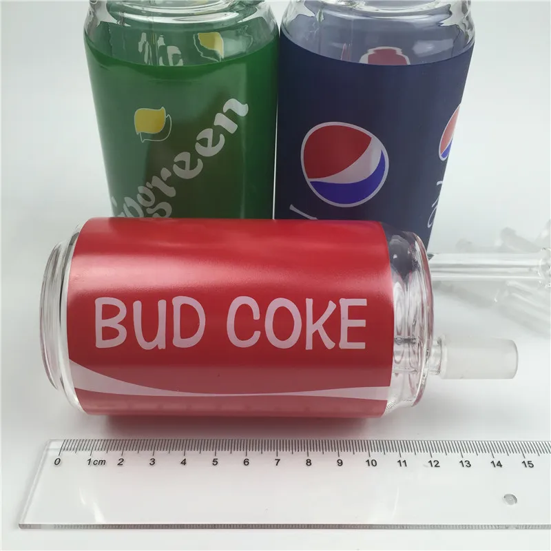 14 mm Mini-Glas-Wasserpfeife, Bohrinsel-Recycler, berauschende Bong mit rot, grün, blau, 710 Go Green Bud, Koks, bunte flüssige Sci-Rohre262w5458796
