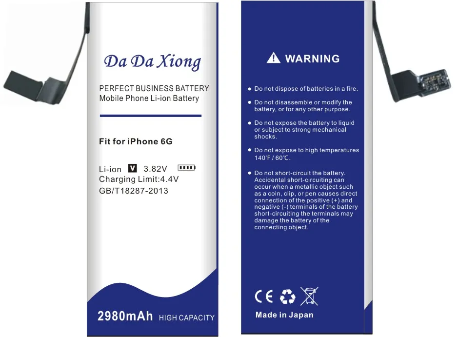 Батарея Da Xiong 2980mAh для Apple iPhone 6 для батареи iphone 6G