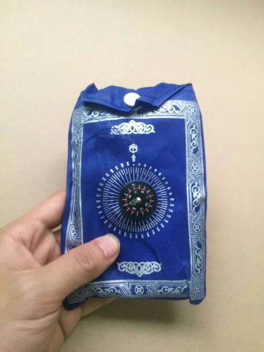 Islamic Travel Pocket Bön Matta med Compass Muslim Bön Rug Samma som bild