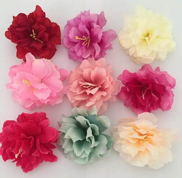 8 cm Künstliche Seide Pfingstrose Blütenköpfe Simulation Blumen Für DIY Haar Kleid Corsage Zubehör Hause Hochzeit Dekoration HJIA209