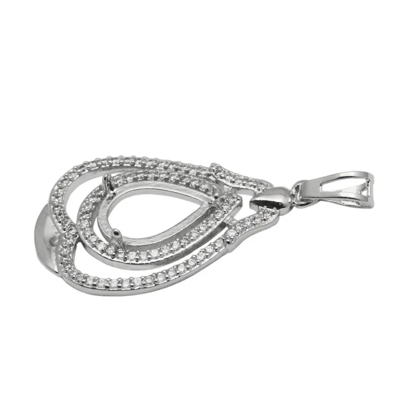 BeadSnice Diamonds Semi Mount Setting Hanger 9x13mm Ovaal 925 Sterling Zilver Metalen Hanger Blanks Handgemaakte Ketting Voor haar ID 34065