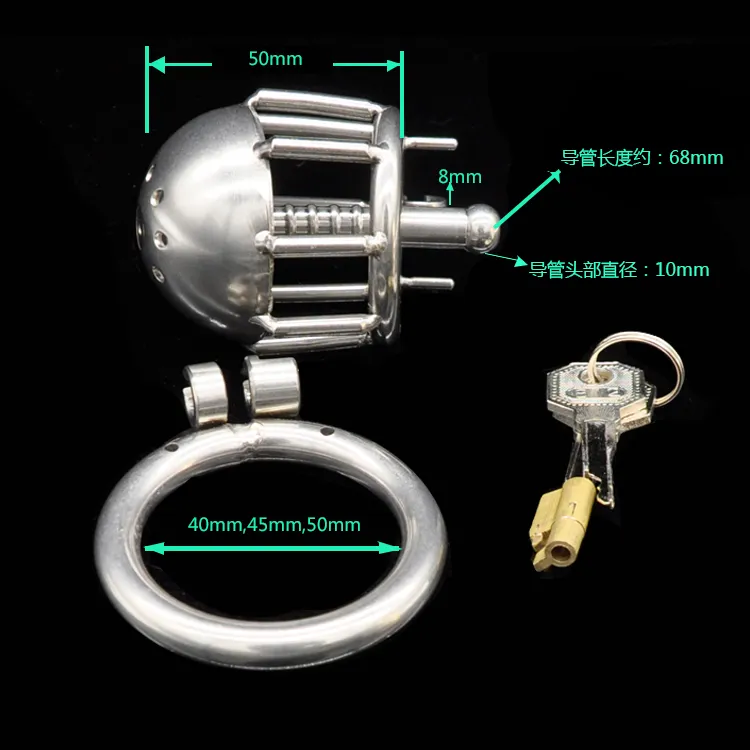 New Super Small Male Chastity Device 50MM Adult Cock Cage With Urethral Catheter BDSM Sex Toys Stainless Steel Chastity Belt