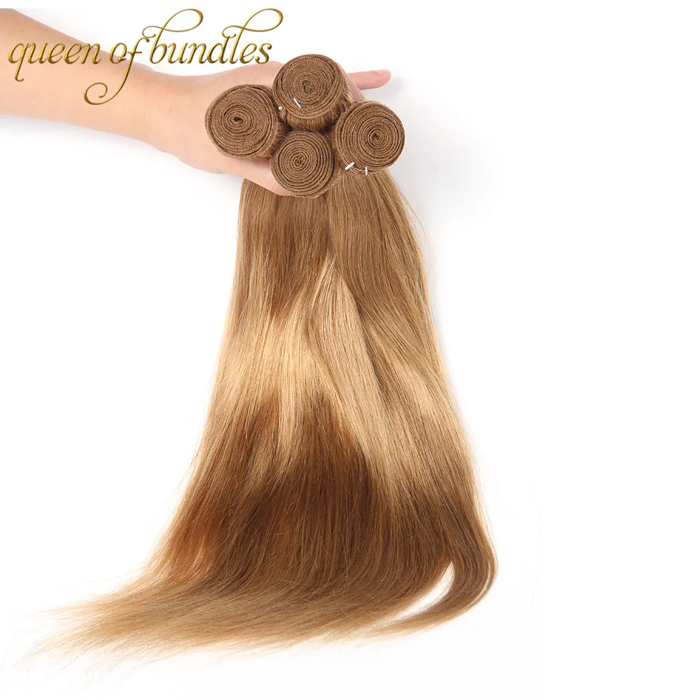 Перуанские блондинистые пучки цвета 27 медовых блондинок индийские камбоджийские малайзийские пучки для плетения волос Прямые человеческие волосы для плетения волос 3 пучка