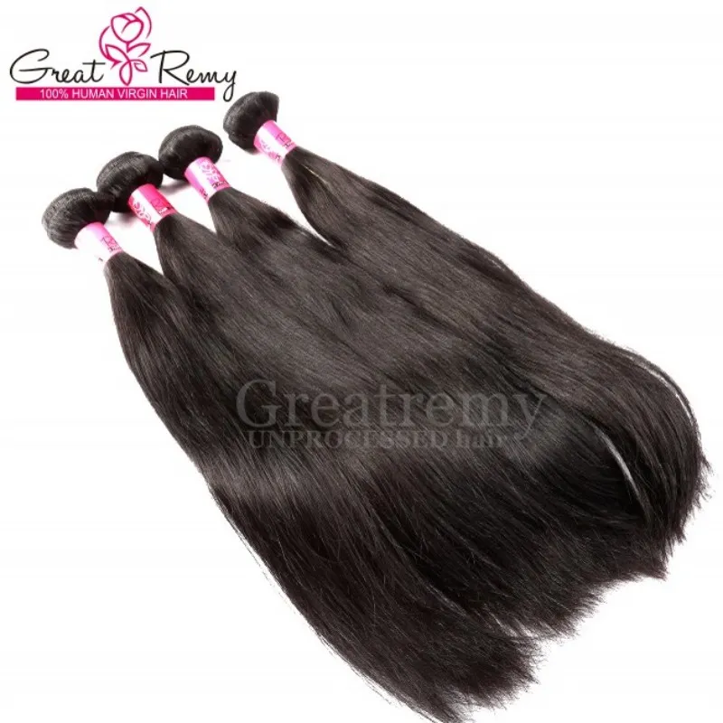 8 ~ 34inch 진짜 몽골 직선 머리 위사 / 자연 색 몽골 인간의 머리카락 묶음 묶음 Greatremy Dropshipping Hair Extension