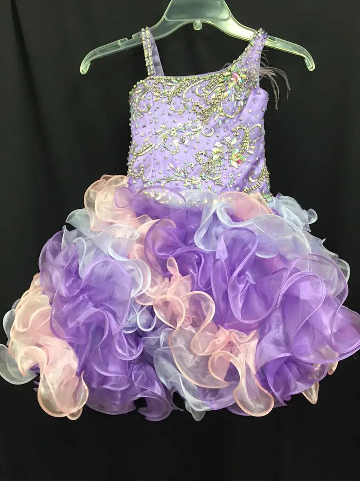 2021 Colorful Toddlers Pageant Dresses with Beaded Straps and Tiered Skirts Real Photos Crystals Little Rosie Ritzee Girls Pageant Gowns