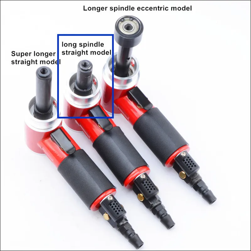 Kostenloser Versand 1 Zoll 90 Grad kleiner pneumatischer Polierer gerade Zentrizität Schleifmaschine Luftschleifwerkzeug lange Spindel gerades Modell