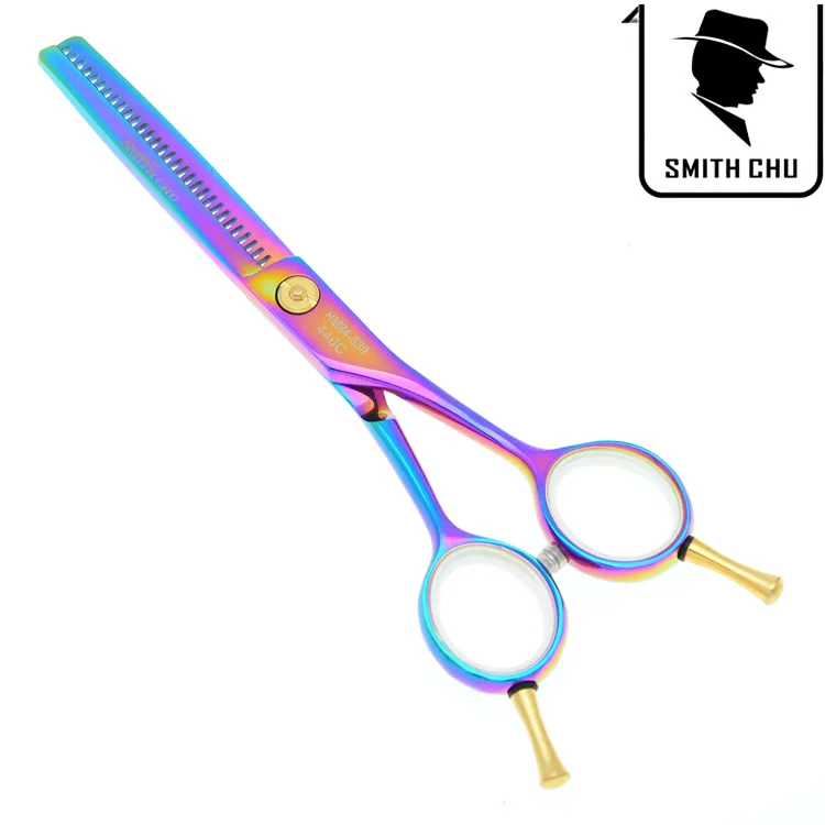 5.5 pouces SMITH CHU Haute Qualité Ciseaux De Cheveux Professionnel Amincissement Cisailles Ciseaux De Tranchant Barber Barber Salon Outils, LZS0033