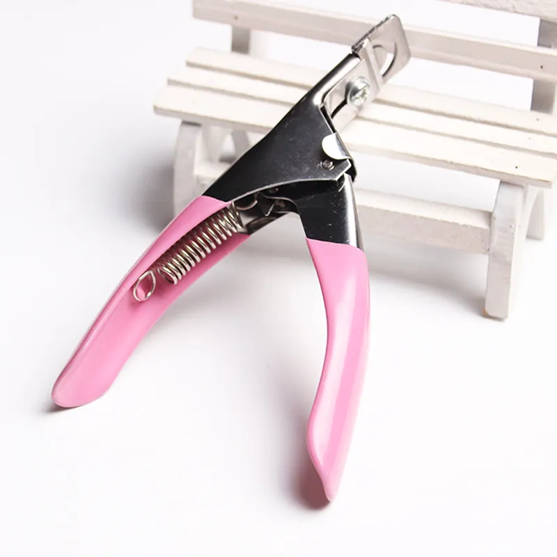 3 Way Pink Nail Art Clipper Cutter For False Nail Edge Manicure Acrylic UV Gel False Tips Clipper Cutter Pink Manicure Cutter Clip2243159