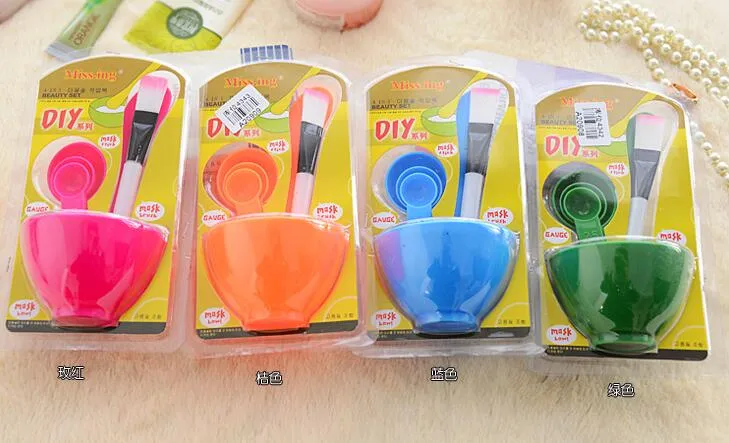 New Brand DIY Face Mask Bowl Brush Spoon Stick Tool Fashion Homemade 6in1 Makeup Beauty DIY Facial Face Mask Tool Set2924236