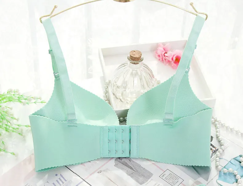 #3212A Size ABC cup women sexy underwear wireless candy colors Adjusted Straps Back Closure seamless corrective intimates brassier232I