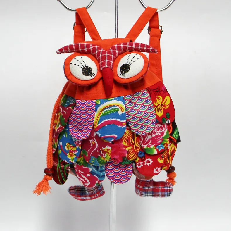 Nya Barnväska Ryggsäck Fashion Owl Style Baby Kids School Bags Kinas nationella egenskaper Barn axlar Väska YC8107