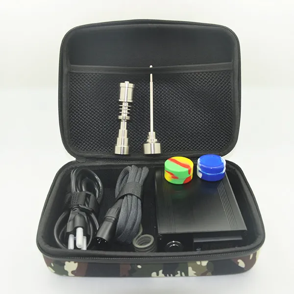 Electric Nail E Dab Nail Box Komplett kit Temperaturkontroller med titanholdratlock för glasbongs vattenrör