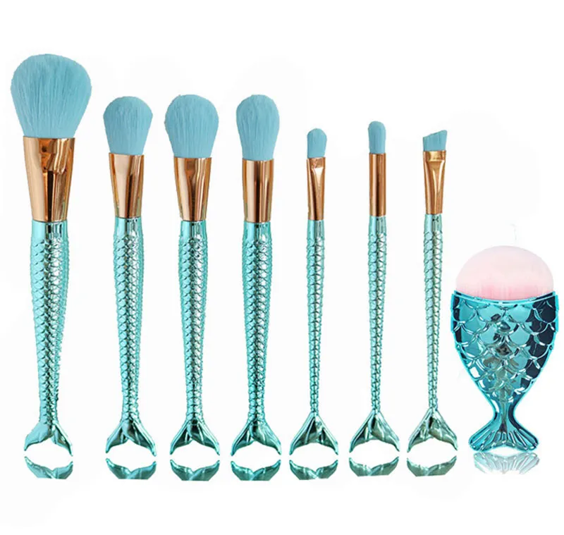 =Mermaid tail Big fish tail Makeup Brushes Foundation eyeshadow outline Brushes