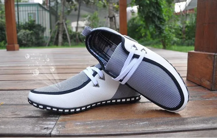 Fashion Simple Ultralight Flattie Breathable Casual Shose Lace Men Shoes British Style Non-slip Soles Sport Shoes 