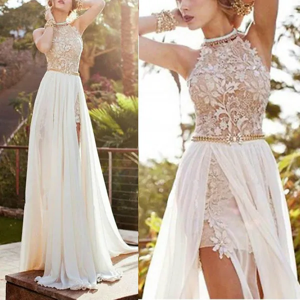 Sexy Lace Long Evening Formal Party Dress Gown Prom New High Quality Low Price women Beach dreses 