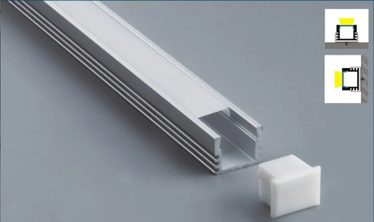 Frete grátis 2.5m / pcs 80pcs / lot perfil alumínio LED Canal LED de alumínio para tiras de LED com Láctea ou tampa transparente