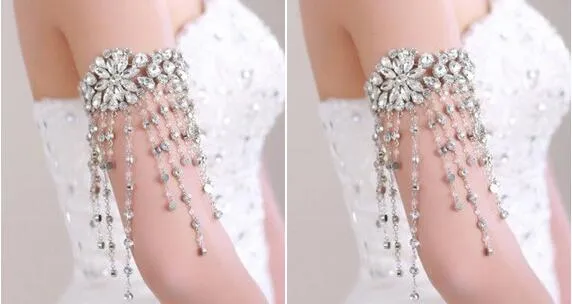 Body Jewerly Beaded Wedding Accessory Necklace Jewelry Ribbon Chain Shoulder Wedding Bridal Princess Crystal Rhinestone Body Jewer7594720