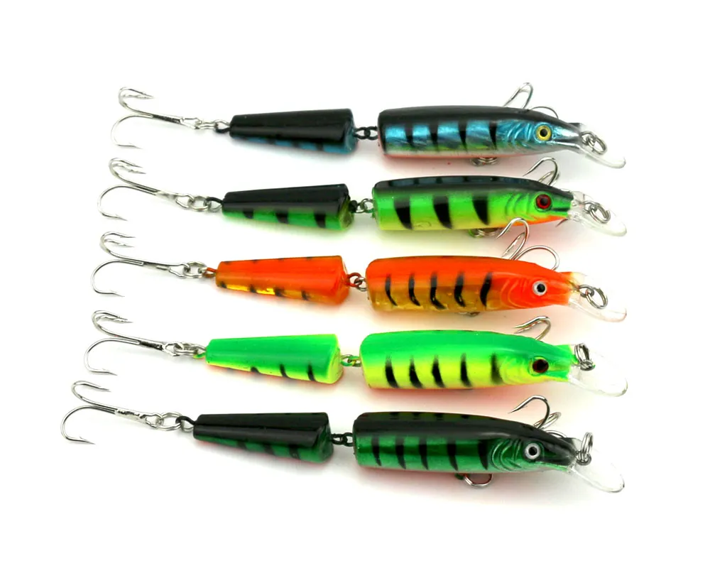 Hengjia Nieuwe Collectie Minnow Lokjes Vissen Lokjes Jointed Hard Baits Fishing Tackle JM002 10.5cm 9.6G 4 # Haken 