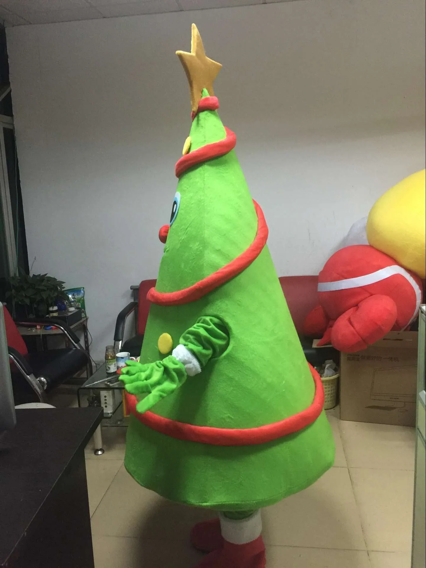 Noel ağacı Karikatür Maskot giyinmek yetişkin boyutu kostüm karnaval maskot kostüm partisi ücretsiz sevgililer günü