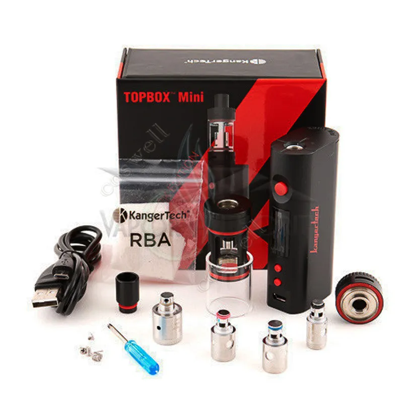 Kanger Topbox mini TC Стартовый комплект Clone Kangertech KBox 75w Блок управления температурой Sub Mods SSOCC Toptank Subtank nano Tank Vapor Kit DHL