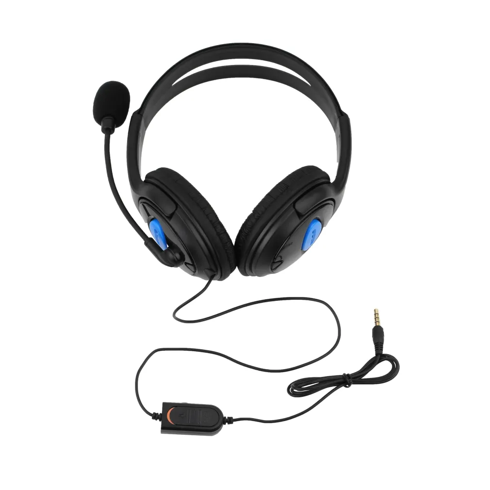 P4890 Przewodowe słuchawki słuchawkowe słuchawki z mikrofonem mikrofonowym kolacją stereo Bass dla Sony PS4 dla PlayStation 4 gracze WHOL5782146