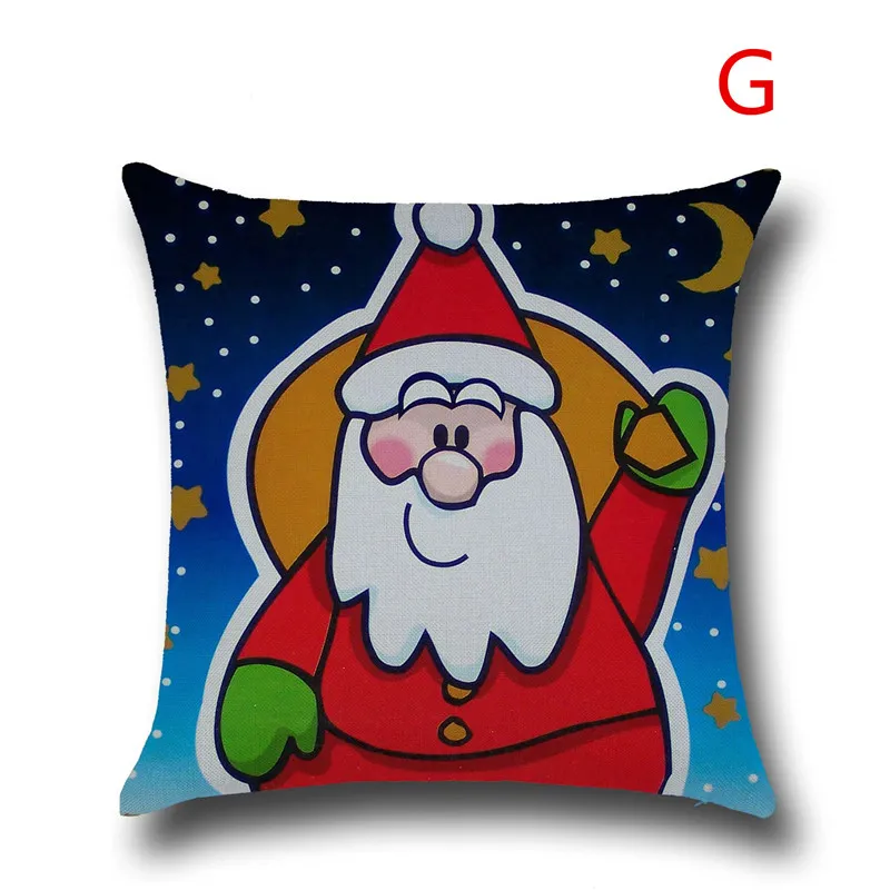 Merry Christmas Style Cushion Cover Santa Claus Christmas Tree Snowman Home Decorative Pillows Cover