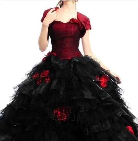 Amazon.com: A line Sequined Tulle Crystal Ball Gown Sweetheart Quinceanera  Prom Dresses with Jacket Short Sleeves Red 0: Clothing, Shoes & Jewelry
