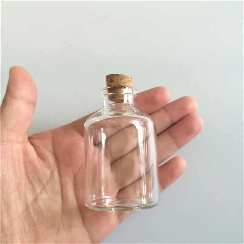 45ml Transparency Glass Bottle With Corks For Wedding Holiday Decoration Christmas Jars Gifts Cute bottle Corks Cap 12pcs267V