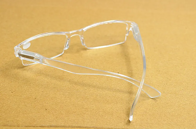 New Retro Transparent Clear Ultra-light Reading Glasses Plastic Rimless Presbyopia For Women Men 204c