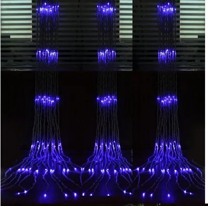 6m *1.5 M 300 led wide fluctuation water waterfall LED lights string of garden decoration wedding background light Waterproof IP44