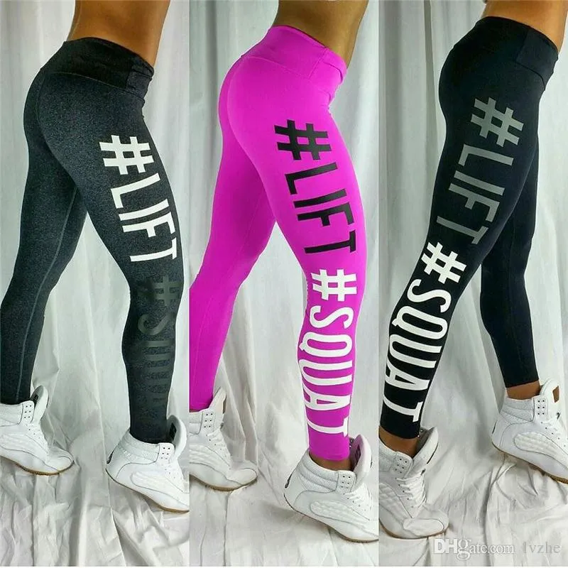 Nowy Moda Damskie Kobiety Sport Joga Siłownia Nosić Spodnie Legginsy Trening Running Fitness Spodnie Szary Czarny Dla Kobiet