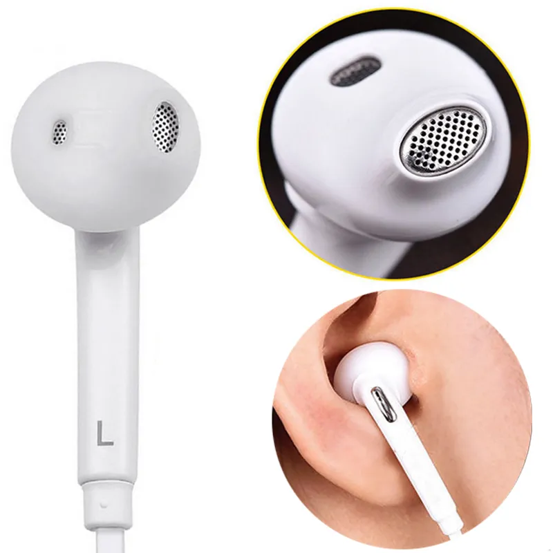 High Quality S6 Earphone Handsfree with Mic Remote Volume For Samsung S3 S4 S5 S6 Edge Plus S7 Note 2 3 4 5 Mobile Phone White Headphones