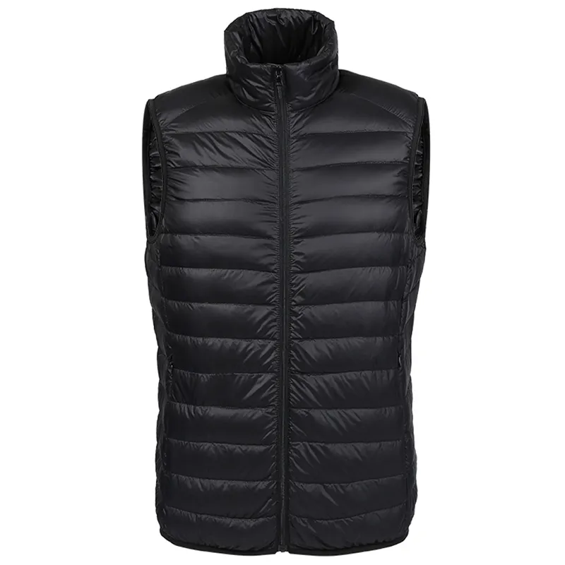 Fall-Winter duck down vest men Ultra Light 90% Duck Down Vest loose waistcoat Vest Sleeveless jacket autumn black gray blue navy