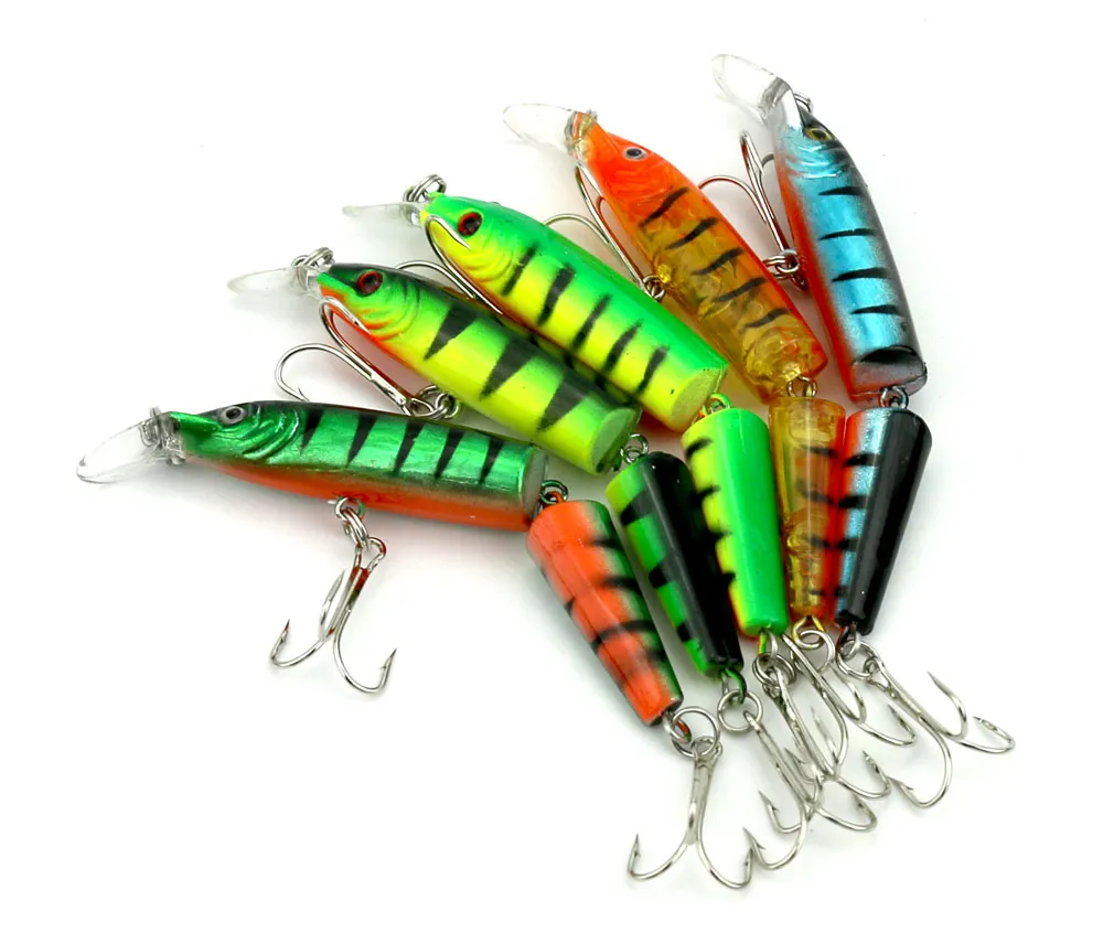 Hengjia Nieuwe Collectie Minnow Lokjes Vissen Lokjes Jointed Hard Baits Fishing Tackle JM002 10.5cm 9.6G 4 # Haken 