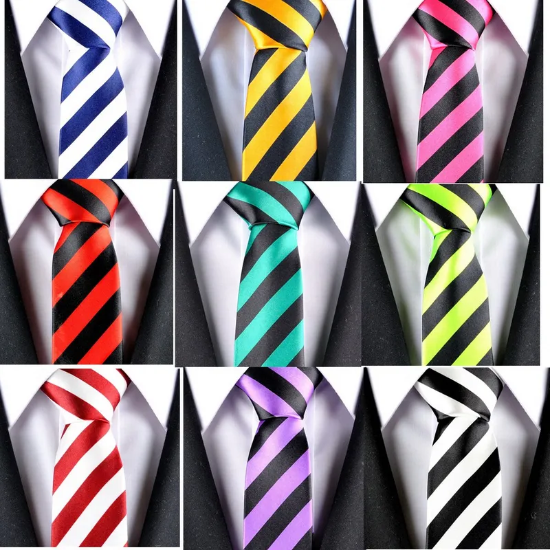 Stripe Neck Tie 10 Färger 145 * 5cm Arrow Neck Tie Jacquard för Mäns Bröllopsfest Faders dag Julklapp Gratis TNT FedEx