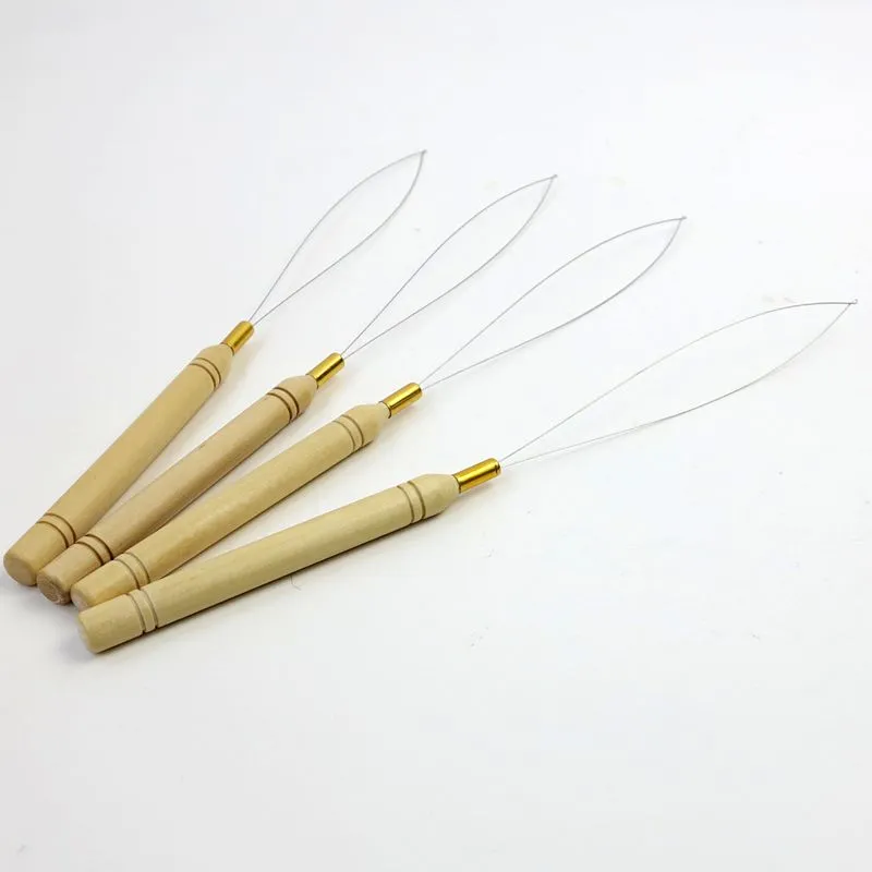 Micro Bead Loop Pulling Needles Wooden Pulling Needles Loop Threaders