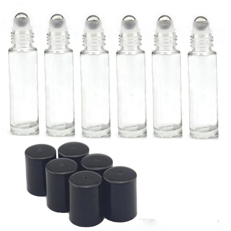 10 мл Янтарный синий прозрачное стекло эфирное масло ролик бутылки полезно для ароматерапии духи и бальзамы для губ рулон стекла на бутылках DHL бесплатно