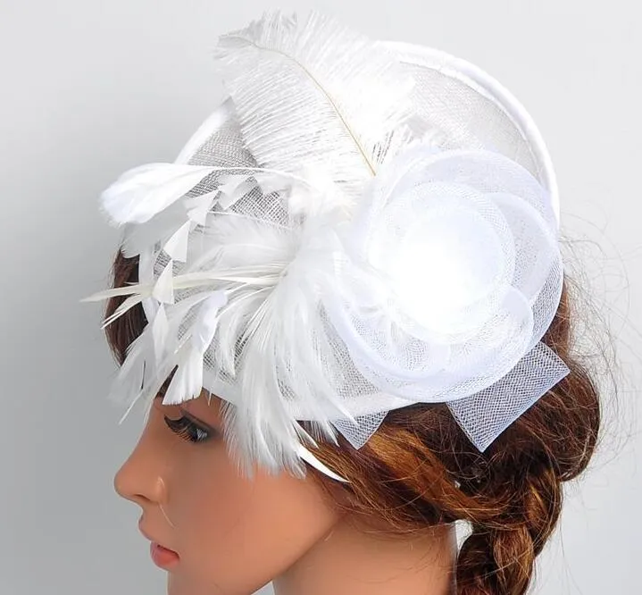 Chapeau de dames européennes Ma fil matériel de cheveux d'autruche chapeau de banquet occidental coiffure de mariage 7647458