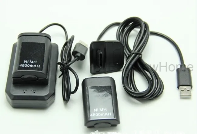 Yedek Pil Paketi Xbox 360 Kablosuz Kontrolör için Play Play Kablo Kiti Xbox360 Gamepad Şarj Cihazı Şarj Veri Kablosu Siyah 7798527