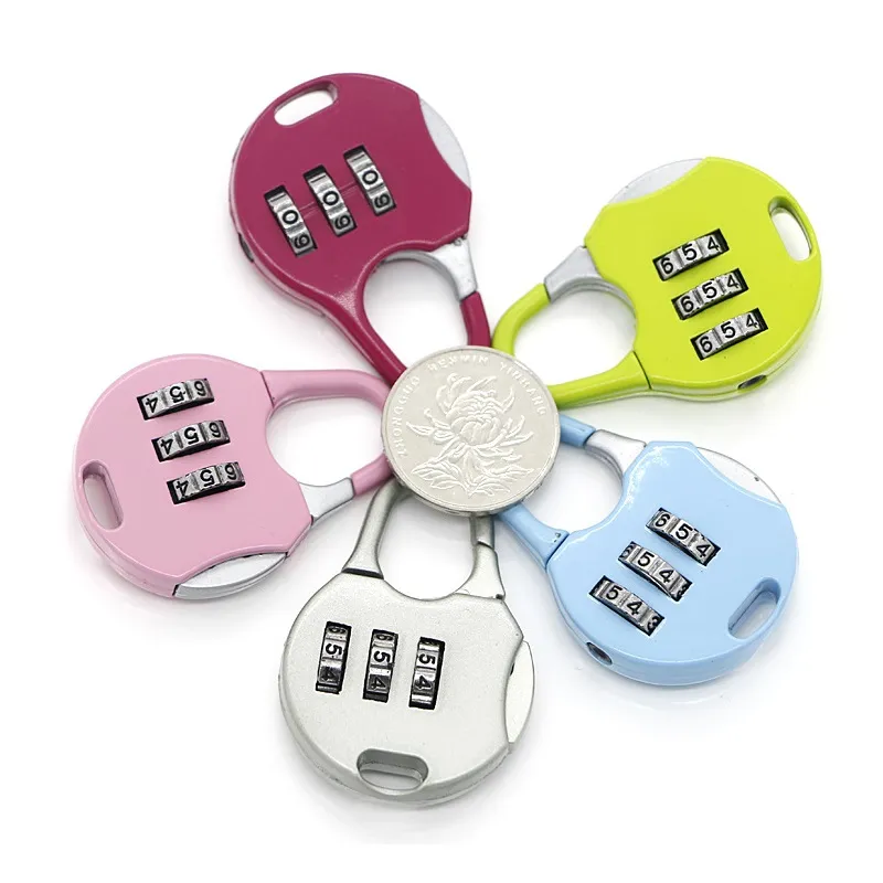 3 Digit Code Combination Password Lock Padlock Portable Zinc Alloy Travel  Mini Carrying Luggage Case Backpack Lock