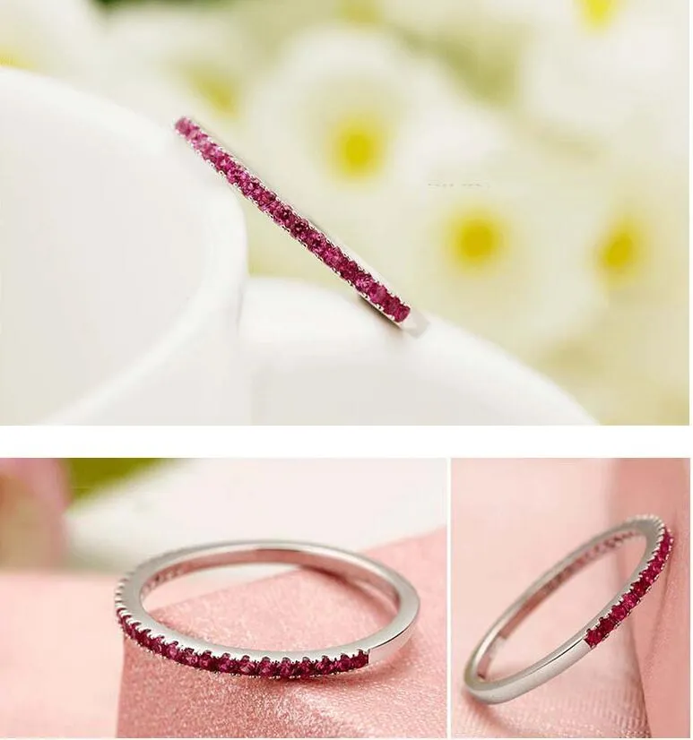 Victoria Wieck Luxury Jewelry Pure 100 925 Sterling Silver Ruby CZ Diamond Gemstones 파티 싱글 여성 결혼 약혼 밴드 R3710855