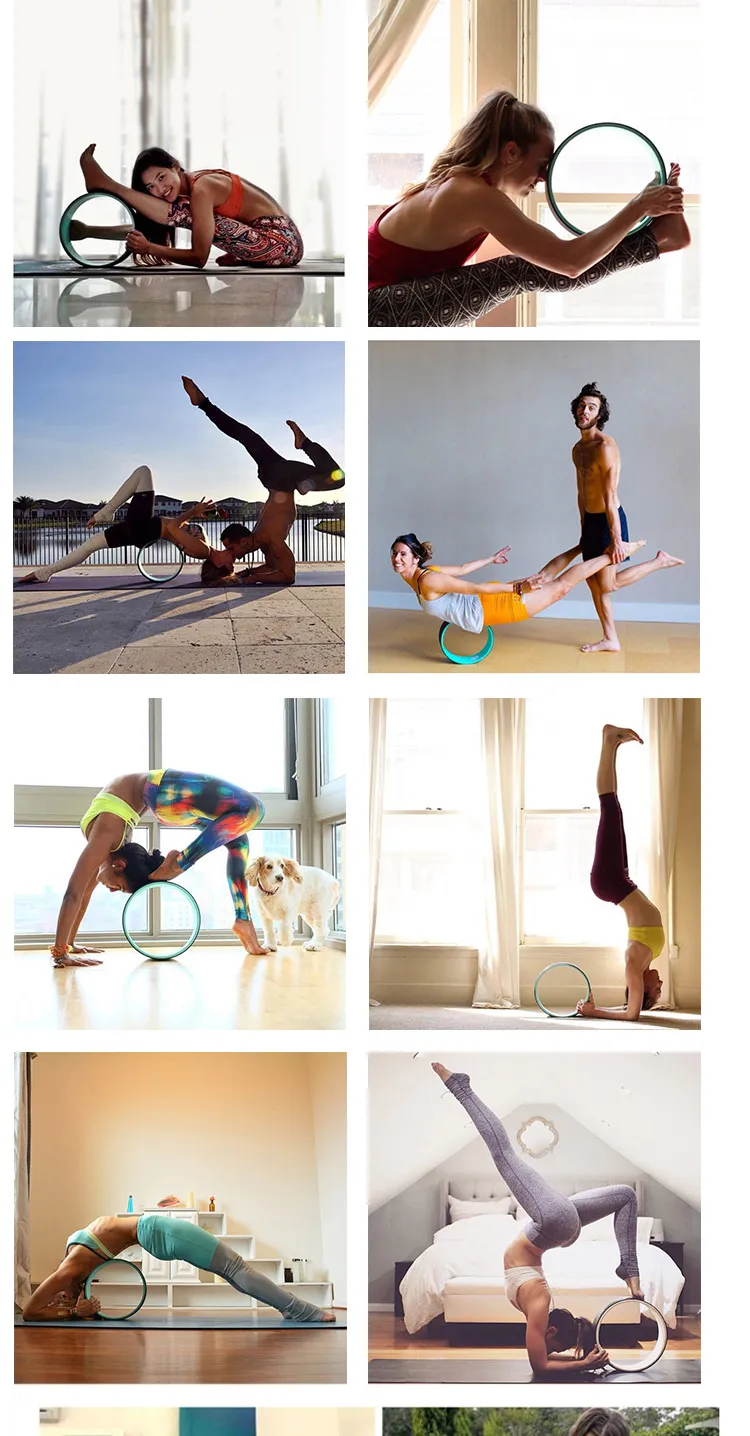 Hochwertiges Mattenmaterial, Yoga-Rad, extra breiter Pilates-Kreis, kompatibel für Dharma-Yoga-Workouts