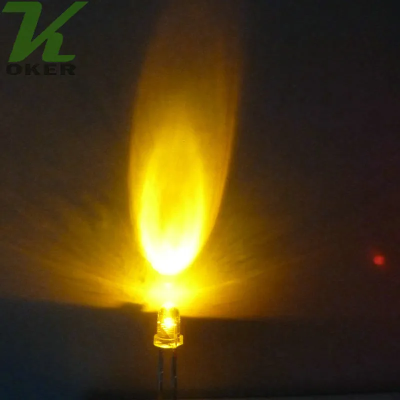 1000 stks 3mm Geel Rond Water Helder LED Lichtlamp Emitting Diode Ultra Bright Bead Plug-in DIY Kit Practice Groothoek