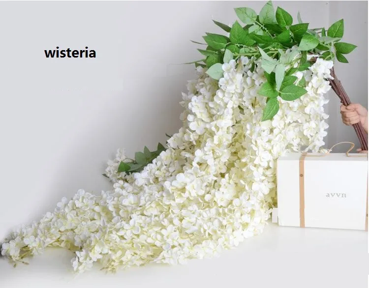 معلق الاصطناعي الوستارية زينة الزفاف الحرير الزهور فاينز الزخرفية الزهور نوعية كبيرة 164cm طويل الاصطناعي زهرة اليدوية
