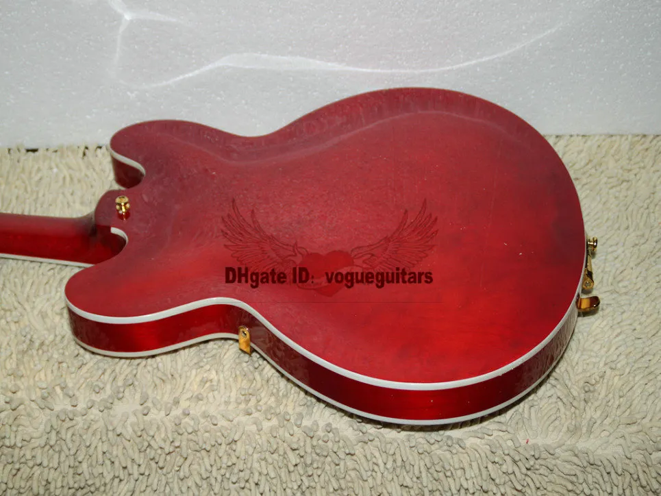 Novo Red Classic Electric Guitar 335 Jazz Guitar Oem Guitar Chinese High Quality