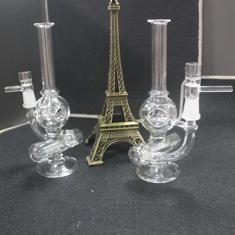 Bang en verre de 8 pouces avec récupérateur double Matrix Perc deux fonctions Diffuseur en ligne Rig crâne bong verre Tuyau de fumée d'eau barboteur perc